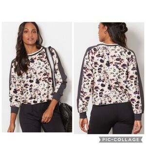 Spiritual Gangster Lizzy Crewneck Sweatshirt Long Sleeve Gray Trim Size Small